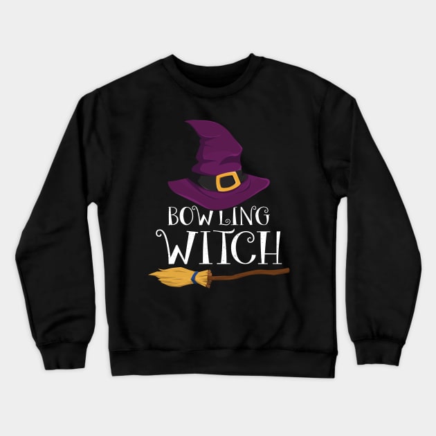 Bowling Witch Bowlers Halloween Costume Crewneck Sweatshirt by foxmqpo